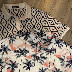 BYRDGANG Patterned Polo Golf Shirts